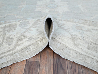 Ivory 7'11" x 9'8" Oushak And Peshawar Hand knotted Wool Rug - Sku: O086710