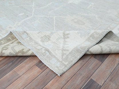 Ivory 7'11" x 9'8" Oushak And Peshawar Hand knotted Wool Rug - Sku: O086710