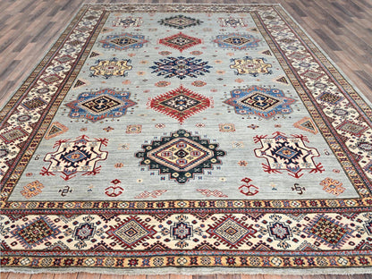 Green 9'0" x 11'9" Tribal Hand knotted Wool Rug - Sku: O086713