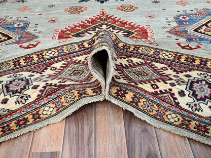Green 9'0" x 11'9" Tribal Hand knotted Wool Rug - Sku: O086713