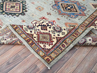 Green 9'0" x 11'9" Tribal Hand knotted Wool Rug - Sku: O086713