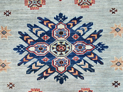 Green 9'0" x 11'9" Tribal Hand knotted Wool Rug - Sku: O086713
