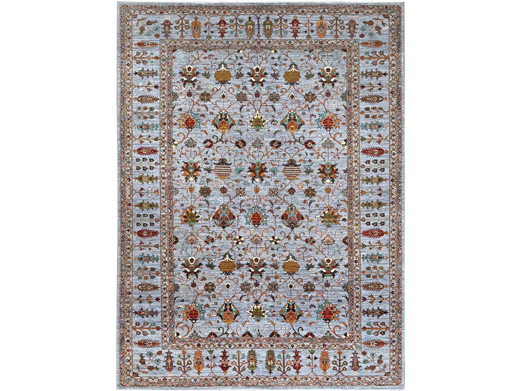 Tribal hand-knotted wool rug in Gray, 9'2" x 12'4", SKU O086715