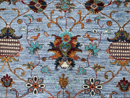 Grey 9'2" x 12'4" Tribal & Geometric Hand knotted Wool Rug - Sku: O086715