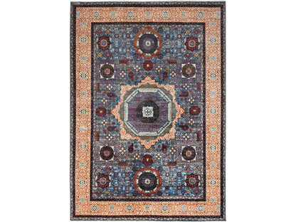 Mamluk Traditional hand-knotted wool rug in Blue, 10'1" x 13'5", SKU O086733