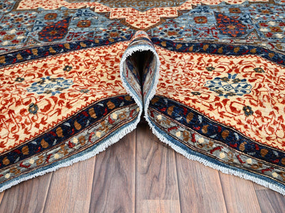 Mamluk Traditional hand-knotted wool rug in Blue, 10'1" x 13'5", SKU O086733