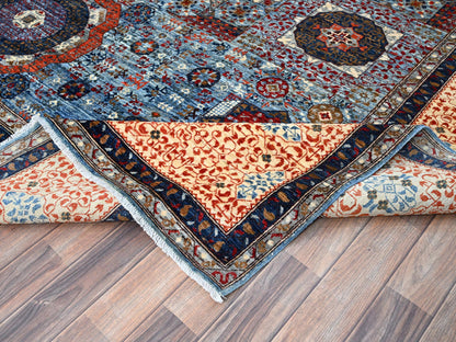 Mamluk Traditional hand-knotted wool rug in Blue, 10'1" x 13'5", SKU O086733