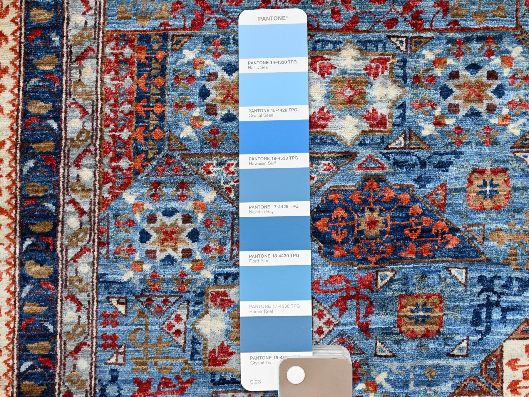 Mamluk Traditional hand-knotted wool rug in Blue, 10'1" x 13'5", SKU O086733