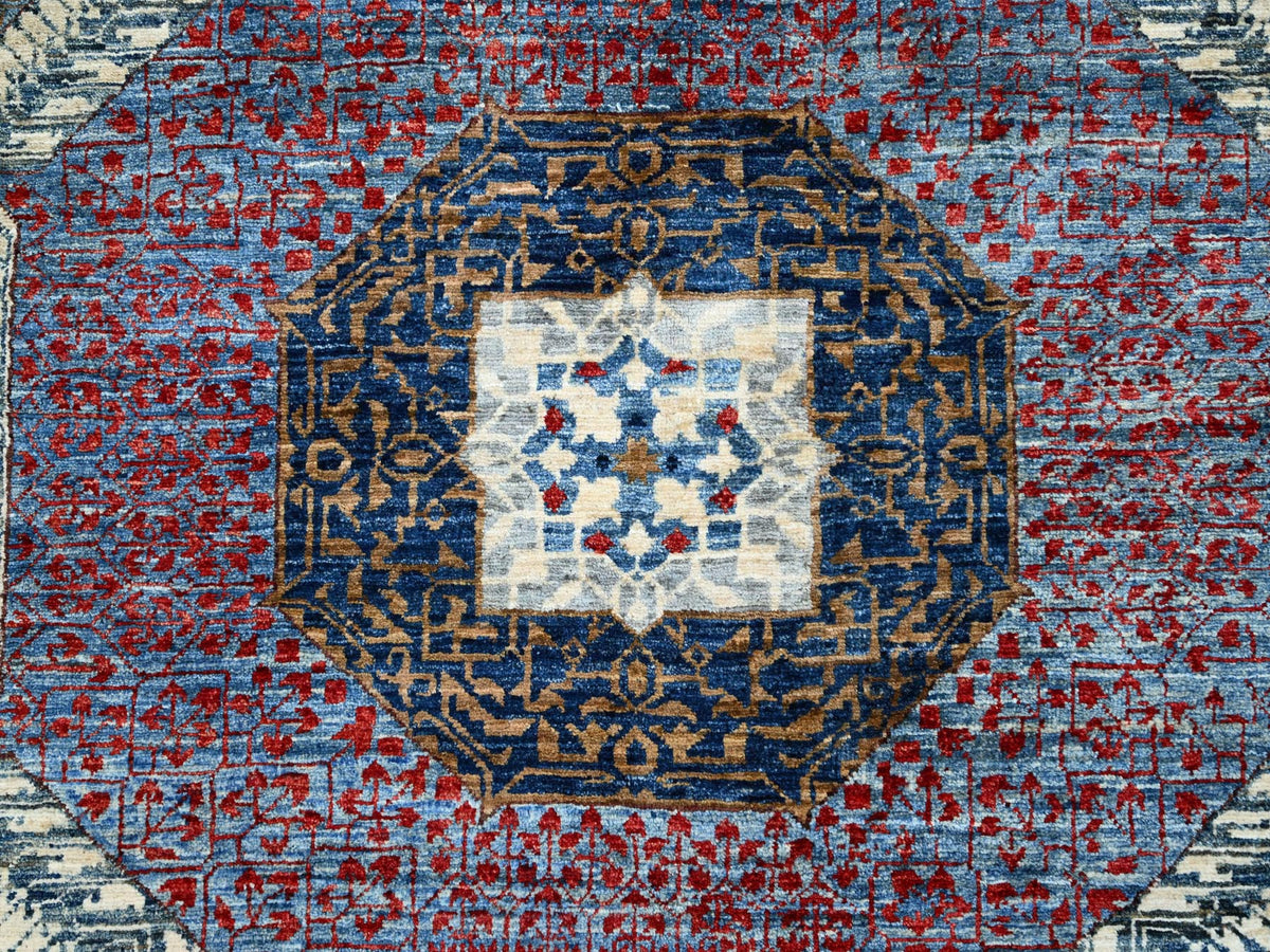 Mamluk Traditional hand-knotted wool rug in Blue, 10'1" x 13'5", SKU O086733