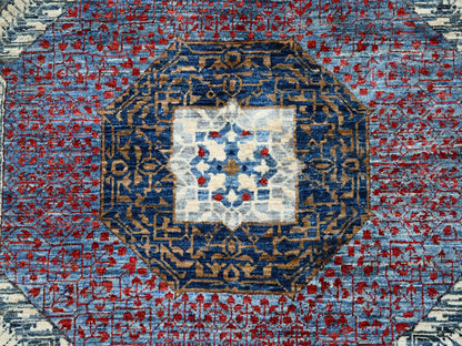 Mamluk Traditional hand-knotted wool rug in Blue, 10'1" x 13'5", SKU O086733