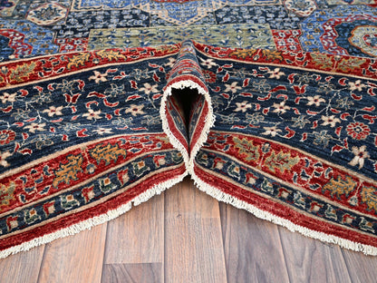 Mamluk Traditional hand-knotted wool rug in Blue, 9'0" x 12'0", SKU O086735
