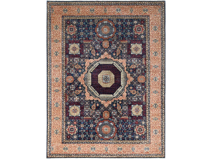 Mamluk Traditional hand-knotted wool rug in Blue, 9'0" x 11'11", SKU O086738