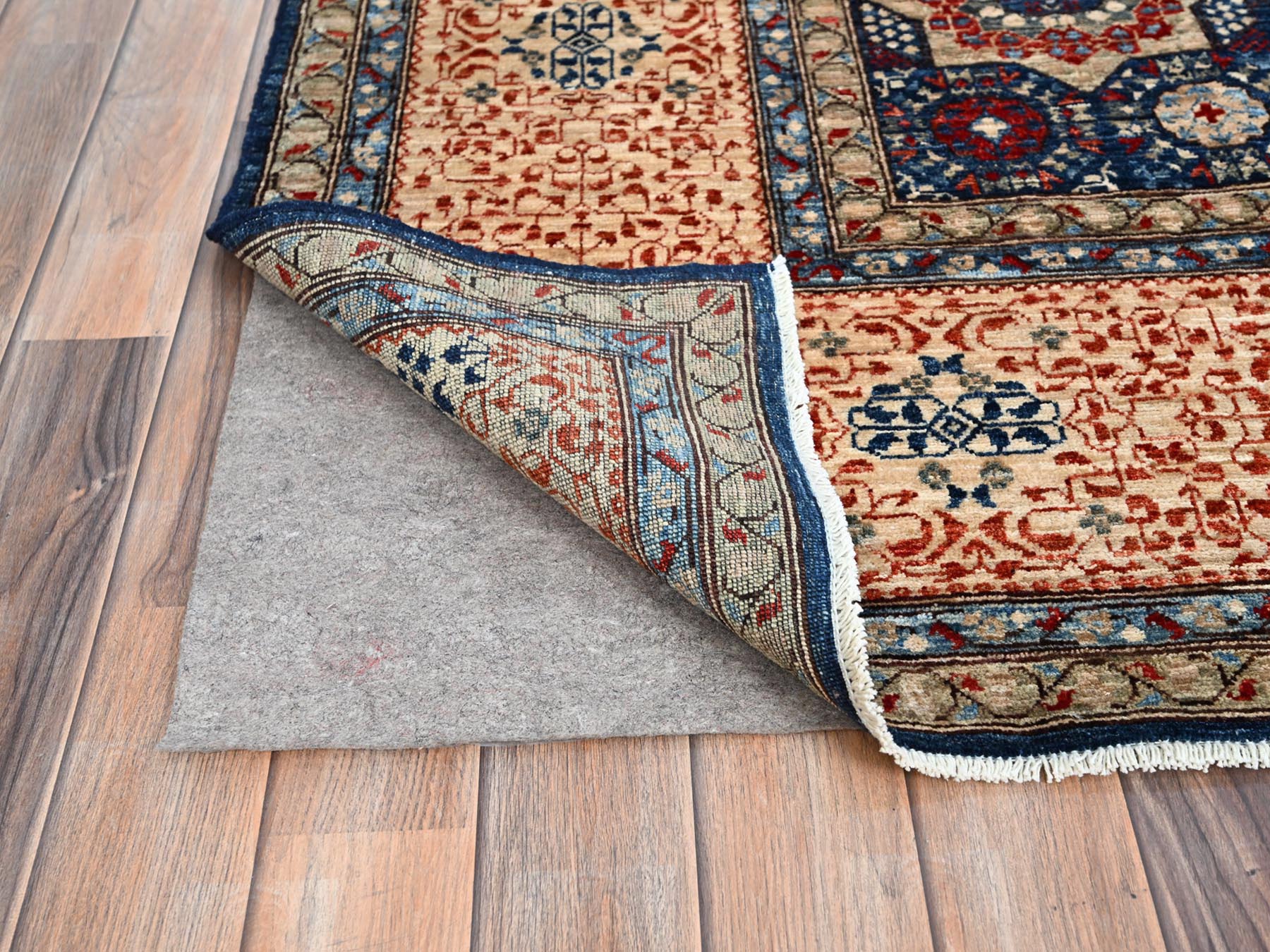 Mamluk Traditional hand-knotted wool rug in Blue, 9'0" x 11'11", SKU O086738