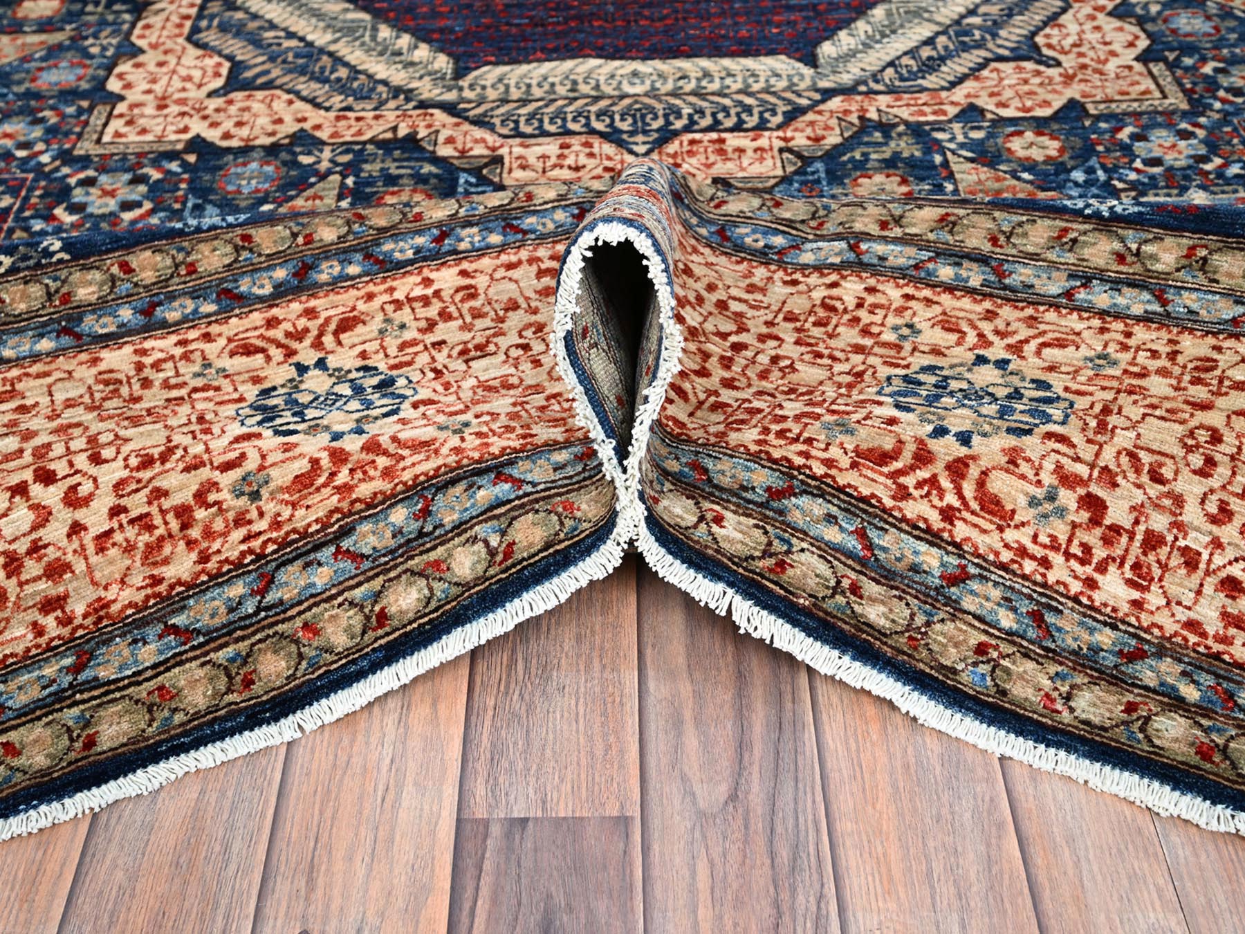 Mamluk Traditional hand-knotted wool rug in Blue, 9'0" x 11'11", SKU O086738