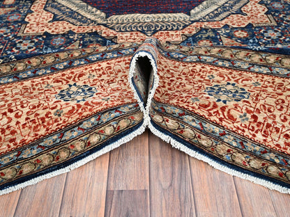 Mamluk Traditional hand-knotted wool rug in Blue, 9'0" x 11'11", SKU O086738