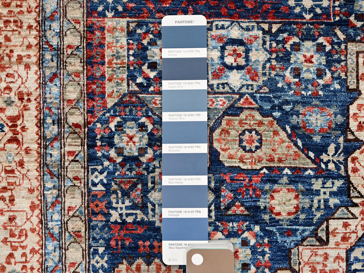 Mamluk Traditional hand-knotted wool rug in Blue, 9'0" x 11'11", SKU O086738