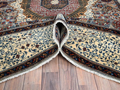 Grey 6'1" x 9'3" Traditional Hand knotted Wool Rug - Sku: O086742