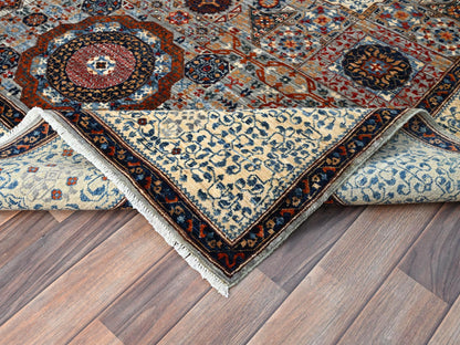 Grey 6'1" x 9'3" Traditional Hand knotted Wool Rug - Sku: O086742