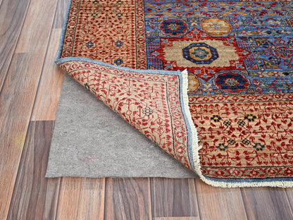 Blue 6'1" x 9'0" Mamluk Hand knotted Wool Rug - Sku: O086743