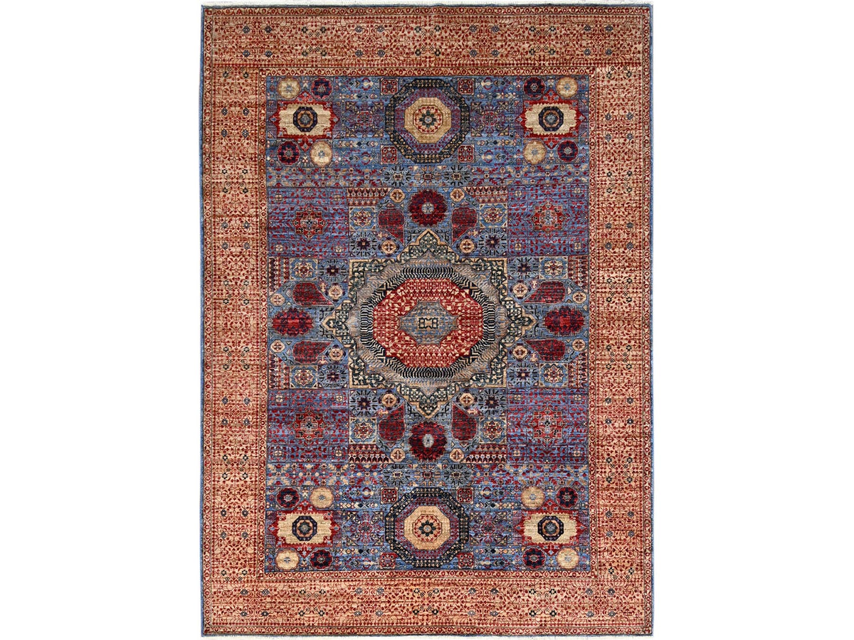 Mamluk Traditional hand-knotted wool rug in Blue, 6'0" x 8'7", SKU O086744