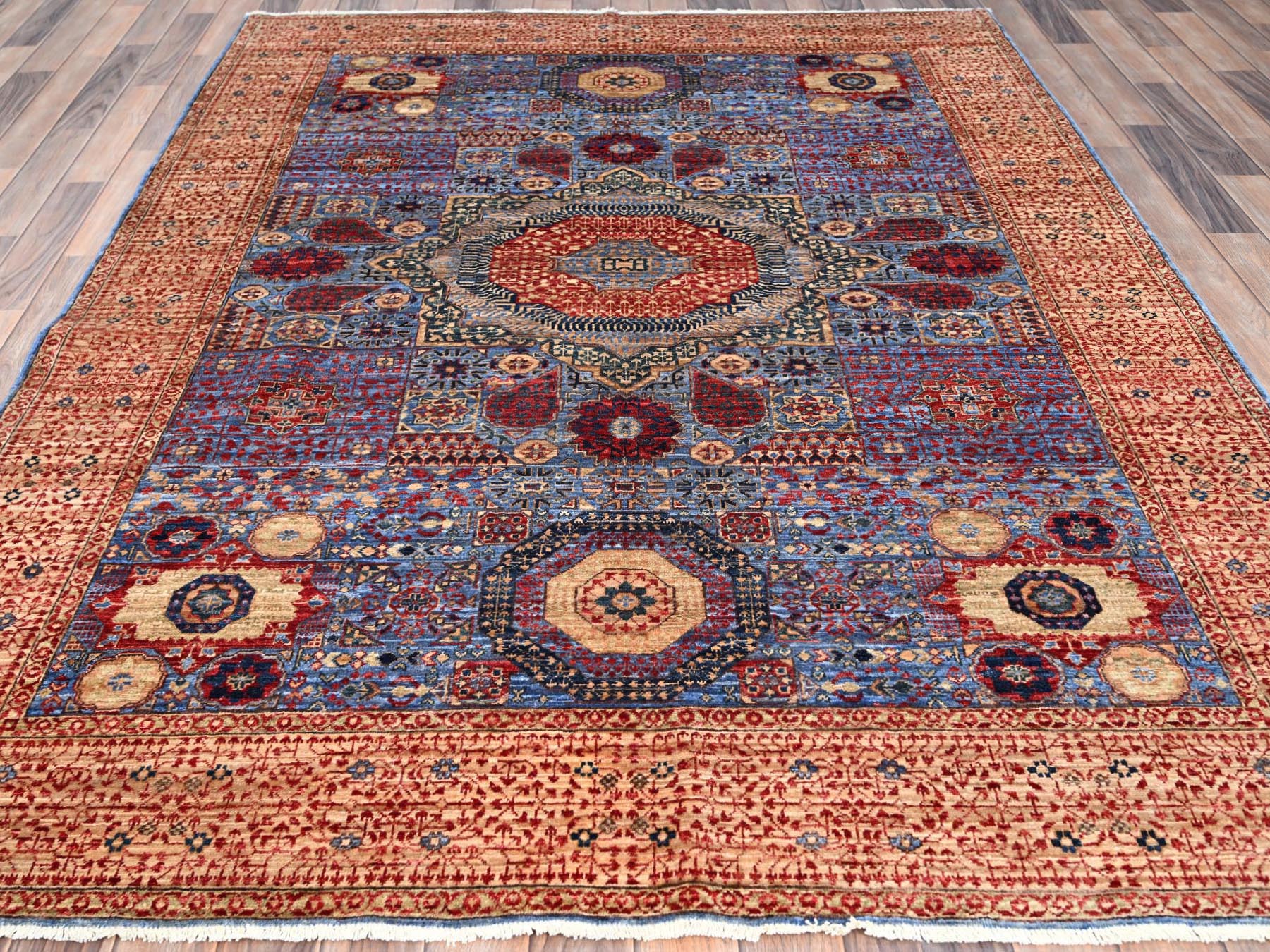Mamluk Traditional hand-knotted wool rug in Blue, 6'0" x 8'7", SKU O086744