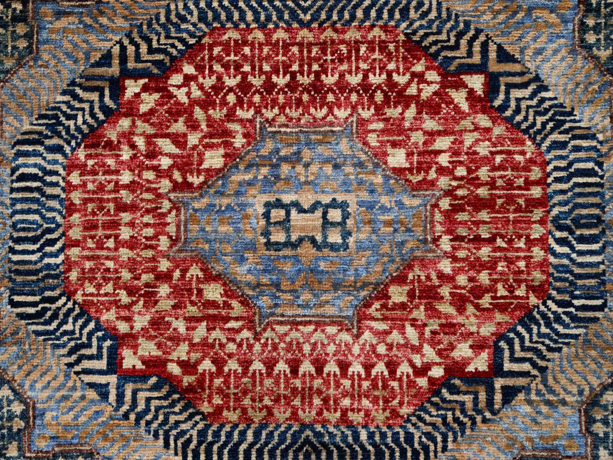 Mamluk Traditional hand-knotted wool rug in Blue, 6'0" x 8'7", SKU O086744