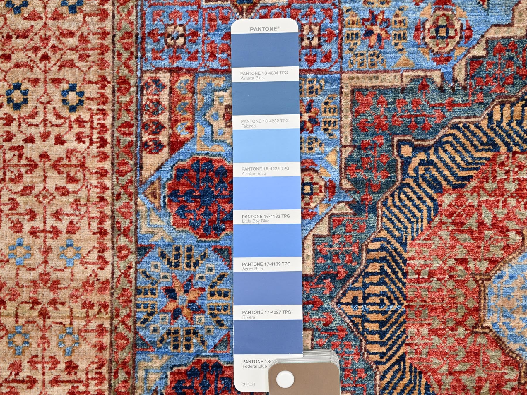 Mamluk Traditional hand-knotted wool rug in Blue, 4'0" x 6'5", SKU O086746