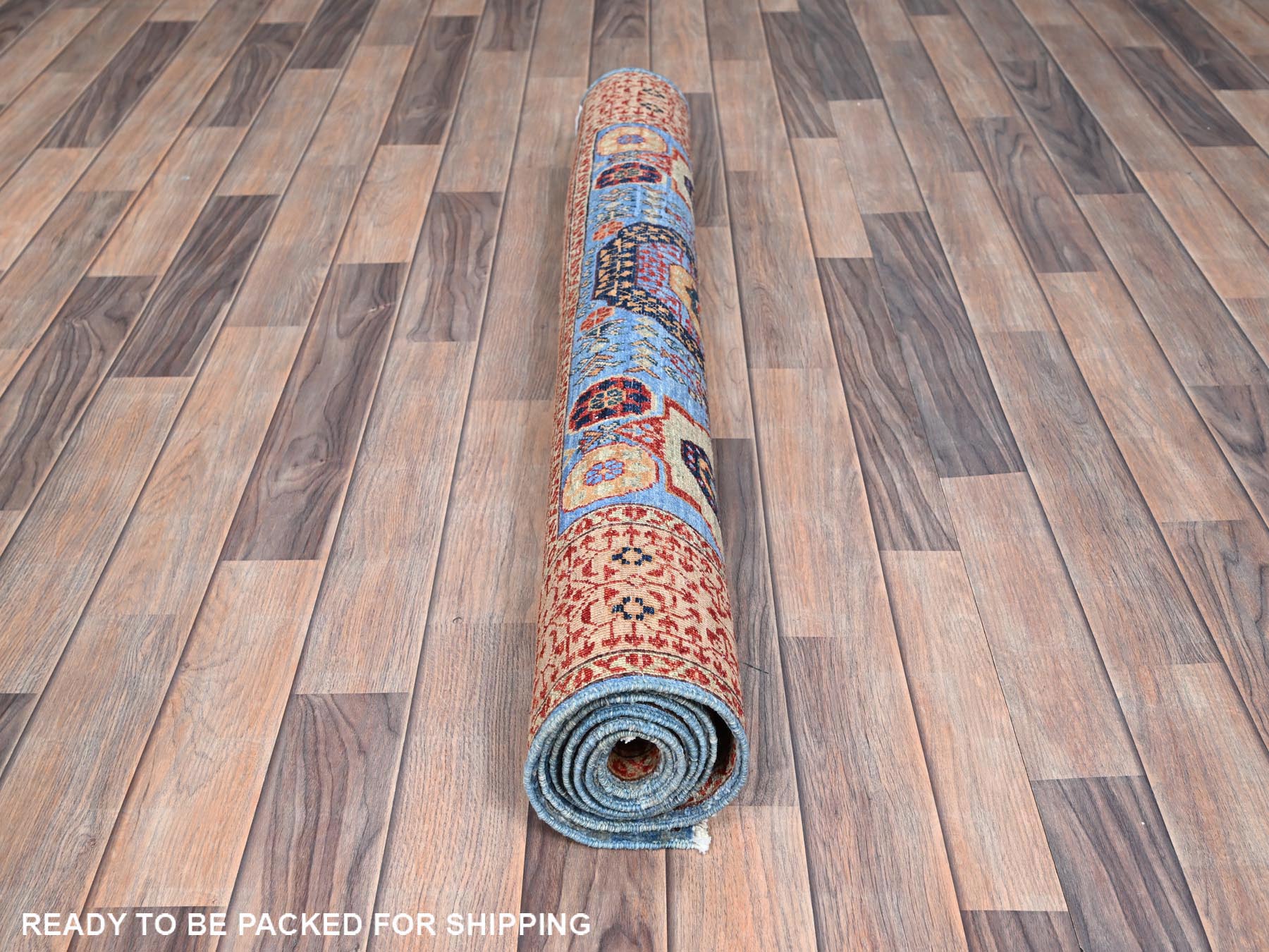 Mamluk Traditional hand-knotted wool rug in Blue, 4'0" x 6'5", SKU O086746