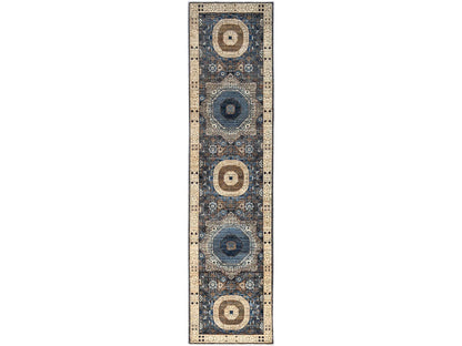 Grey 2'5" x 9'10" Traditional Hand knotted Wool Rug - Sku: O086749