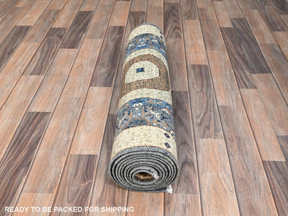 Grey 2'5" x 9'10" Traditional Hand knotted Wool Rug - Sku: O086749