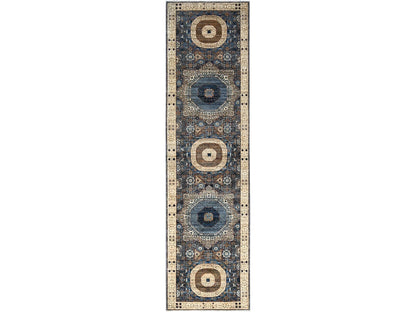 Grey 2'8" x 9'10" Traditional Hand knotted Wool Rug - Sku: O086752