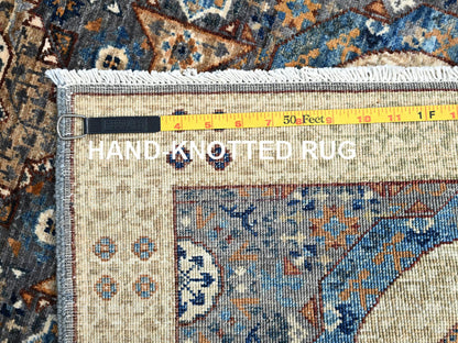 Grey 2'8" x 9'10" Traditional Hand knotted Wool Rug - Sku: O086752
