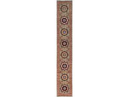 Mamluk Traditional hand-knotted wool runner in Brown, 2'7" x 15'10", SKU O086756