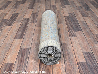 Grey 2'9" x 9'10" Traditional Hand knotted Wool Rug - Sku: O086758