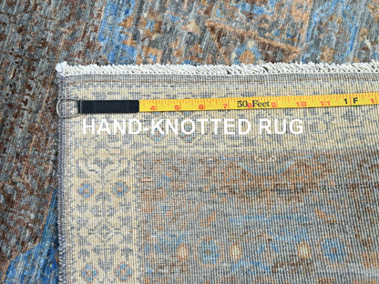 Grey 2'9" x 9'10" Traditional Hand knotted Wool Rug - Sku: O086758