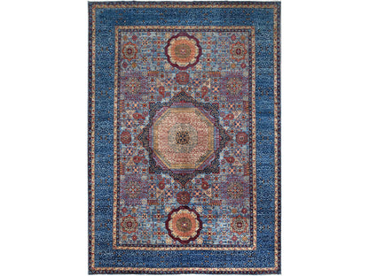 Mamluk Traditional hand-knotted wool rug in Blue, 9'10" x 13'8", SKU O086760