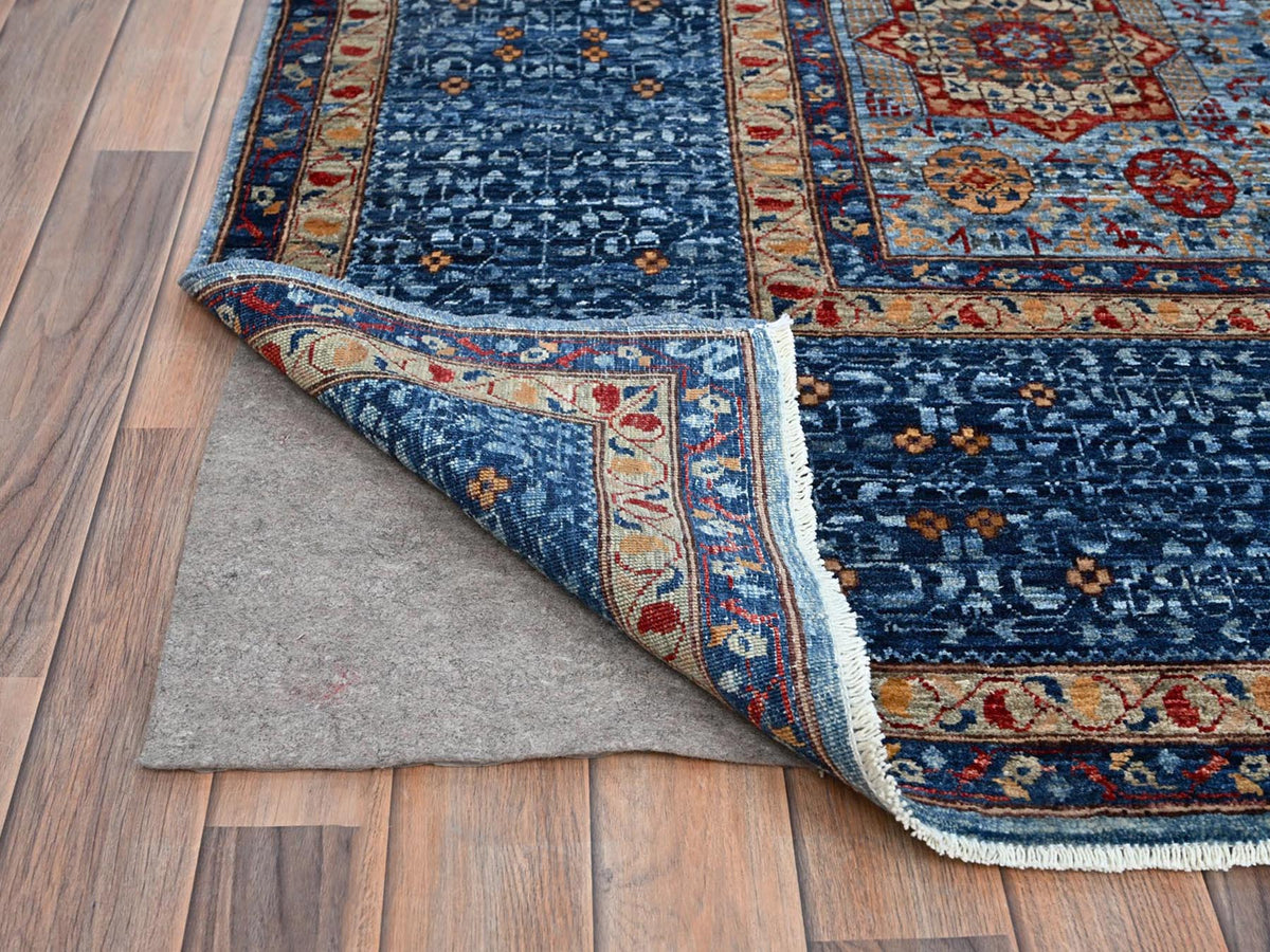Mamluk Traditional hand-knotted wool rug in Blue, 9'10" x 13'8", SKU O086760