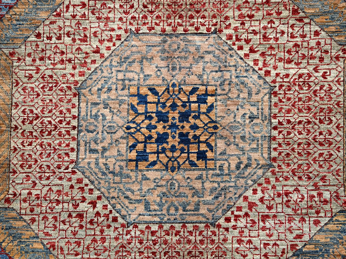 Mamluk Traditional hand-knotted wool rug in Blue, 9'10" x 13'8", SKU O086760