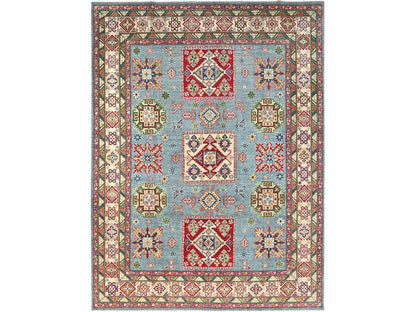 Kazak Tribal hand-knotted wool rug in Blue, 8'11" x 11'9", SKU O086770