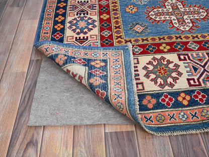 Kazak Tribal hand-knotted wool rug in Blue, 8'2" x 9'11", SKU O086778