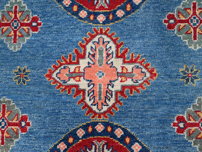 Kazak Tribal hand-knotted wool rug in Blue, 8'2" x 9'11", SKU O086778