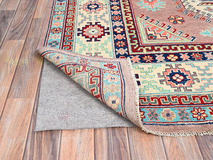 Pink 6'4" x 9'2" Tribal Hand knotted Wool Rug - Sku: O086785
