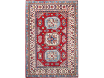 Red 6'0" x 8'9" Tribal Hand knotted Wool Rug - Sku: O086788