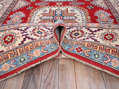 Red 6'0" x 8'9" Tribal Hand knotted Wool Rug - Sku: O086788