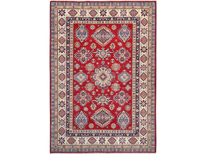 Red 6'2" x 8'9" Tribal Hand knotted Wool Rug - Sku: O086790