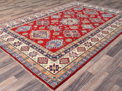 Red 6'2" x 8'9" Tribal Hand knotted Wool Rug - Sku: O086790