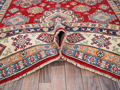 Red 6'2" x 8'9" Tribal Hand knotted Wool Rug - Sku: O086790