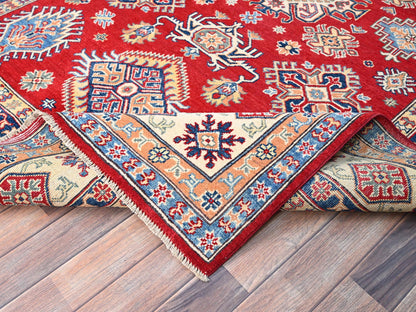 Red 6'2" x 8'9" Tribal Hand knotted Wool Rug - Sku: O086790