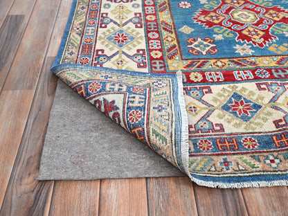 Kazak Tribal hand-knotted wool rug in Blue, 7'11" x 10'1", SKU O086792