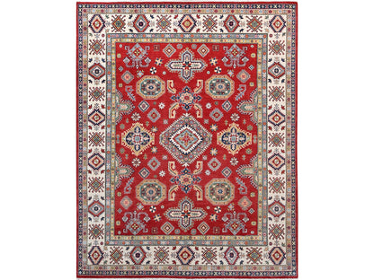 Red 8'1" x 10'0" Tribal Hand knotted Wool Rug - Sku: O086794